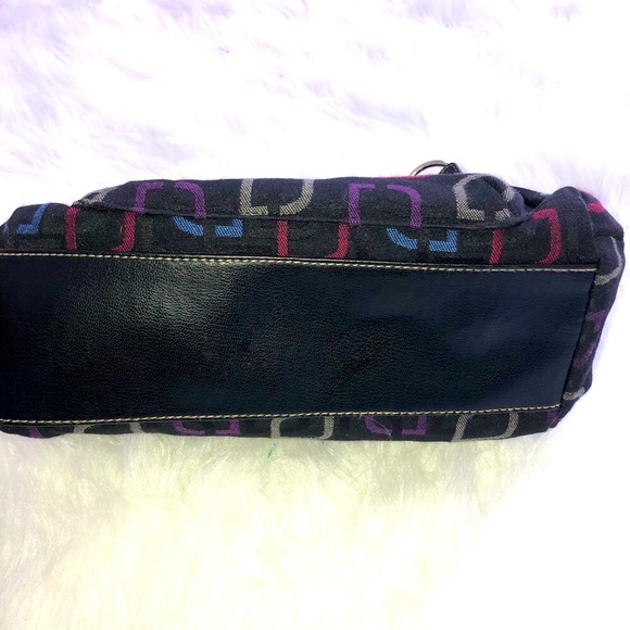 Gorgeous black with multi color print shoulder bag - Picture 7 of 10